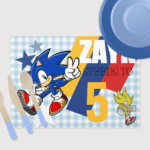Sonic themed personalised placemat