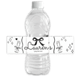 Black and white modern personalised water bottle wrapper