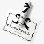 Black and white modern personalised placemat