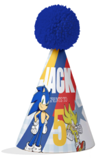 Sonic Themed Personalised pom pom party hat - Image 2