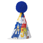 Sonic Themed Personalised pom pom party hat