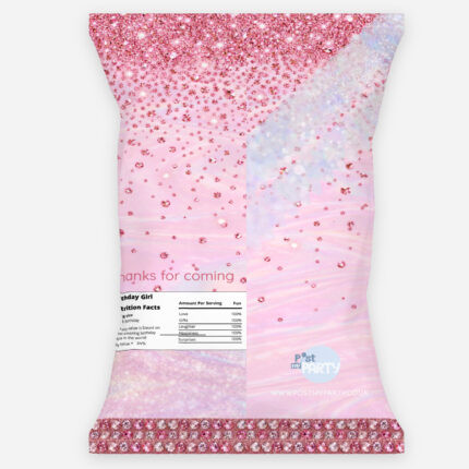Bedazzled Crisps (back) - personalised crisp / chip bag label