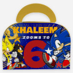 Sonic Zooms To personalised party box with name and age